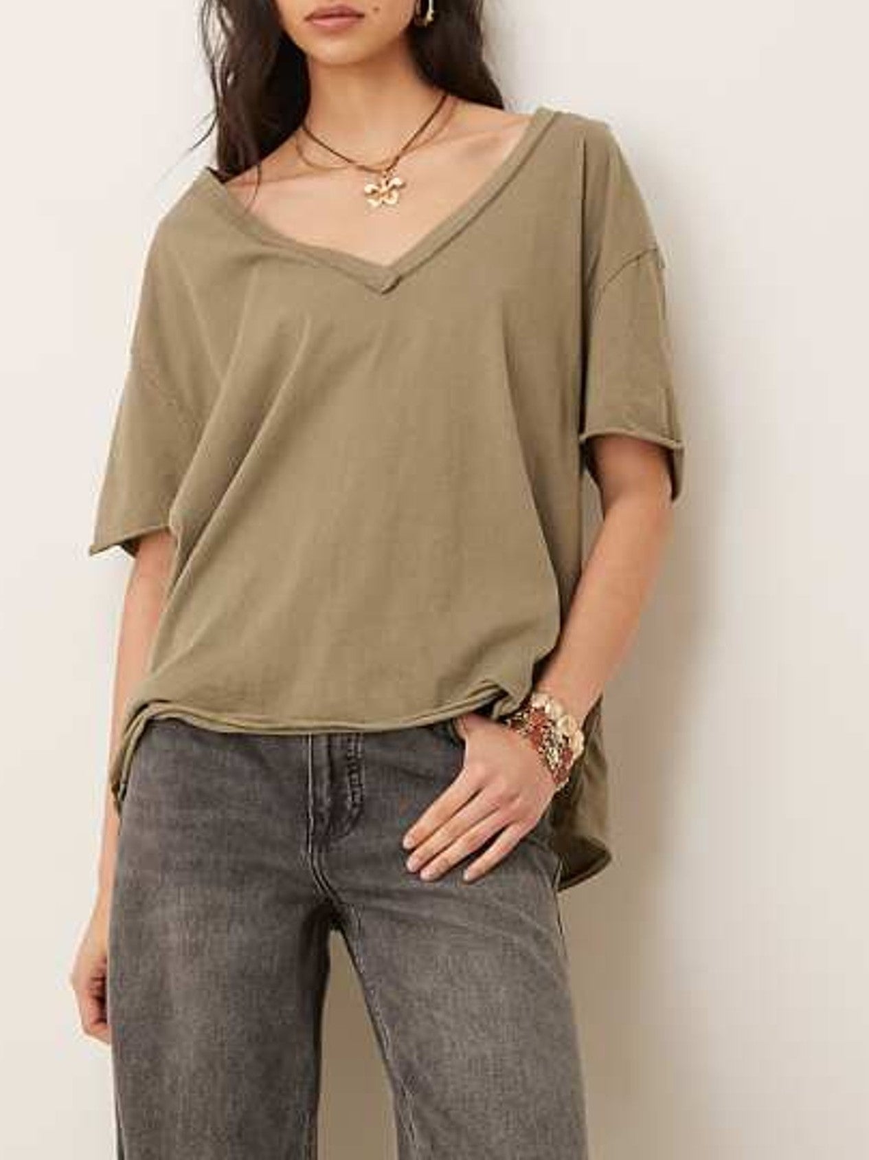 FREE PEOPLE Nina V-Neck Tee